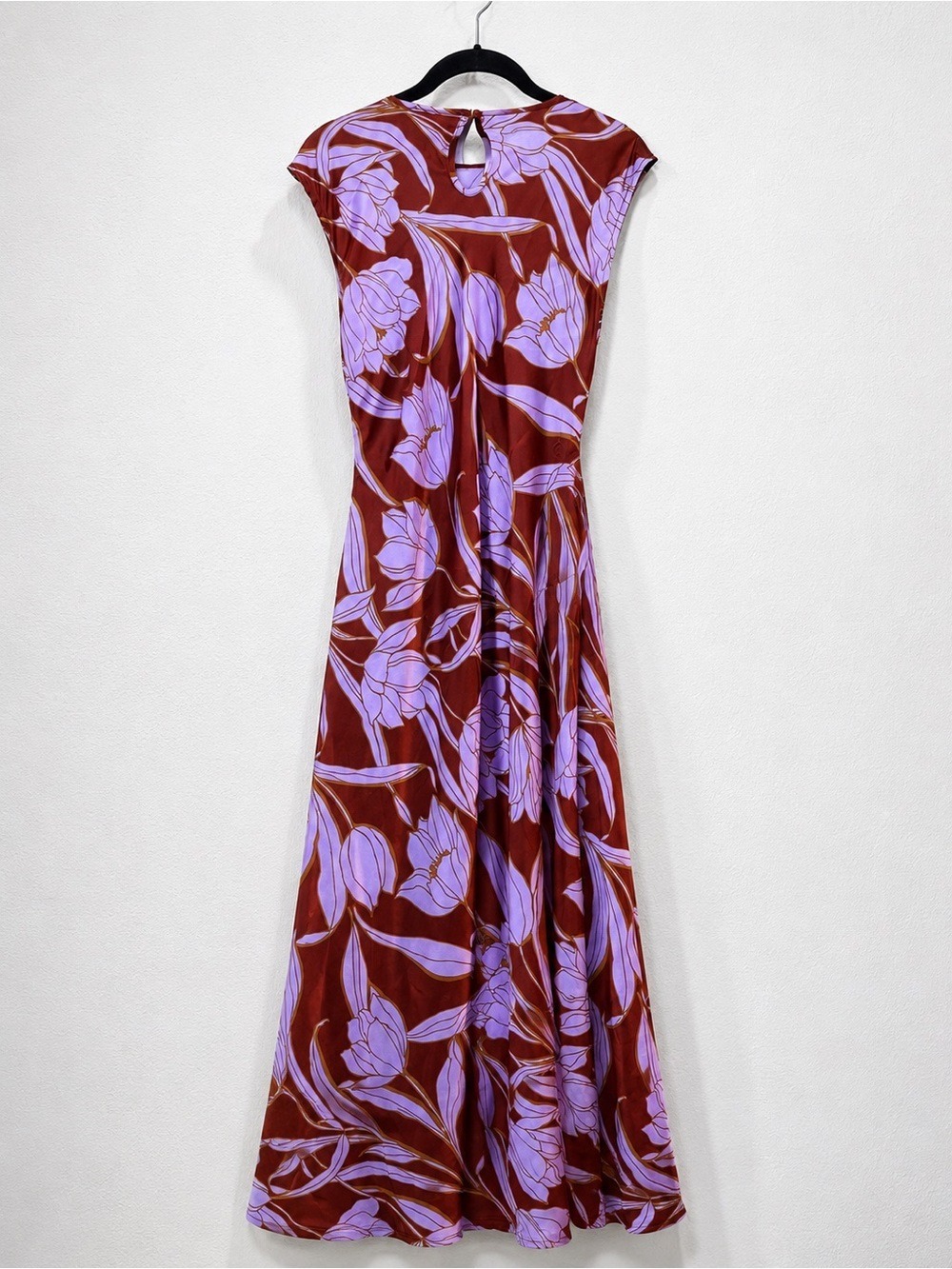 House of Harlow 1960 Cassia Floral Ring Maxi Dress Purple Brown M - Picture 4 of 12
